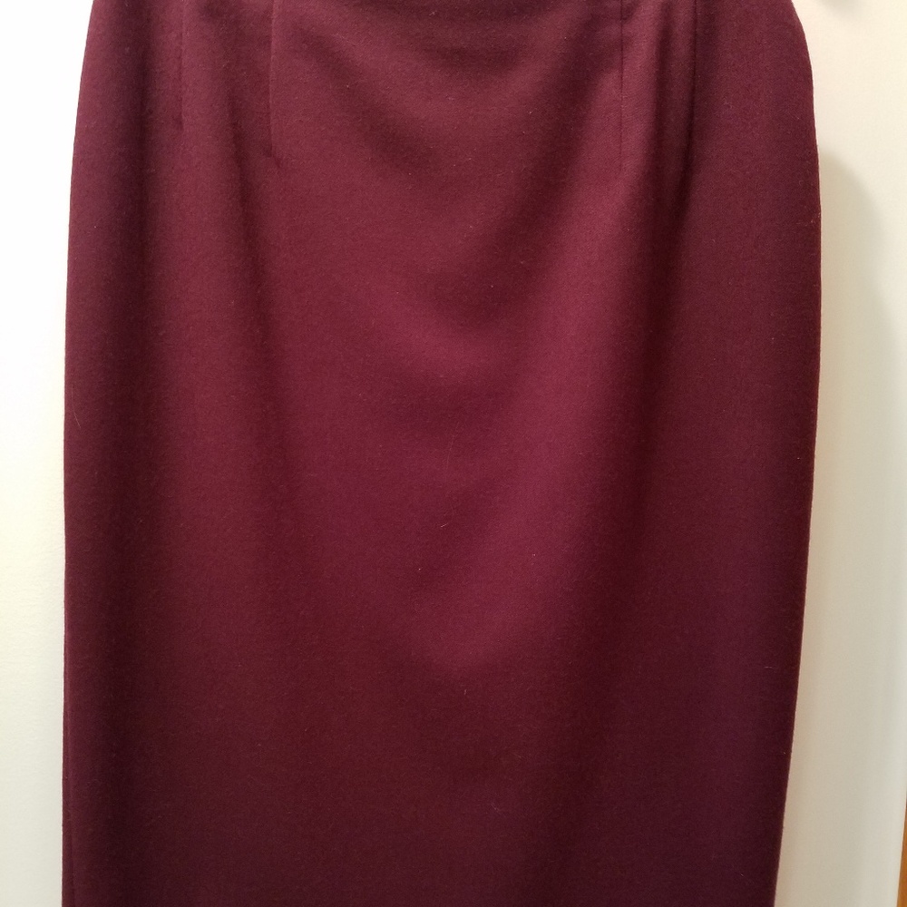 Burgandy 100% Wool skirt